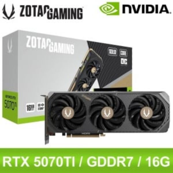 圖片 ZOTAC RTX5070Ti 16GB 天啟 OC(2572MHz/36cm/三風扇/免註冊五年保)*獨家版