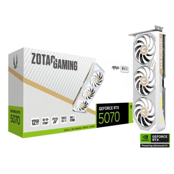 圖片 ZOTAC RTX5070 AMP White Edition(2587MHz/31cm/三風扇/註五年)