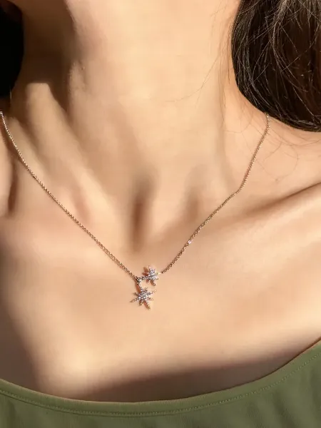 圖片 APM MONACO METEORITES系列雙六芒星 925銀 項鍊