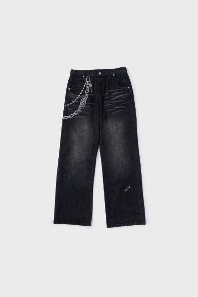 SSSTUFFF Embroidery Charm Denim Black