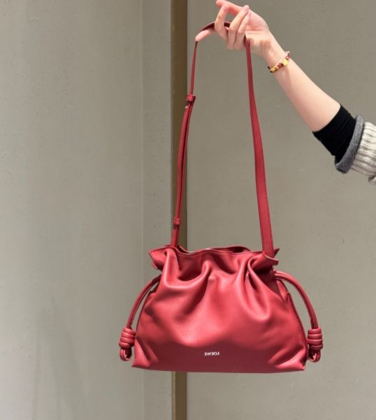 圖片 《我最便宜!全新正品》Loewe 納帕小牛皮 Flamenco 中款多用途包 紅色