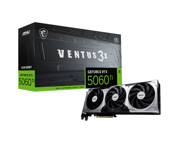 圖片 微星 RTX5060Ti 16G VENTUS 3X OC(2617MHz/31cm/三風扇/註五年)
