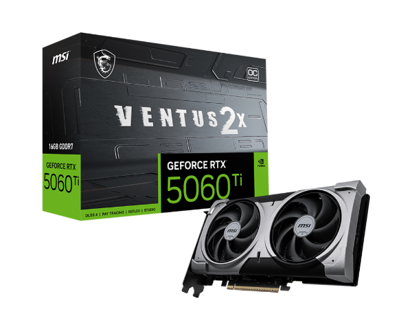 圖片 微星 RTX5060Ti 16G VENTUS 2X OC PLUS(2617MHz/23cm/雙風扇/註四年)