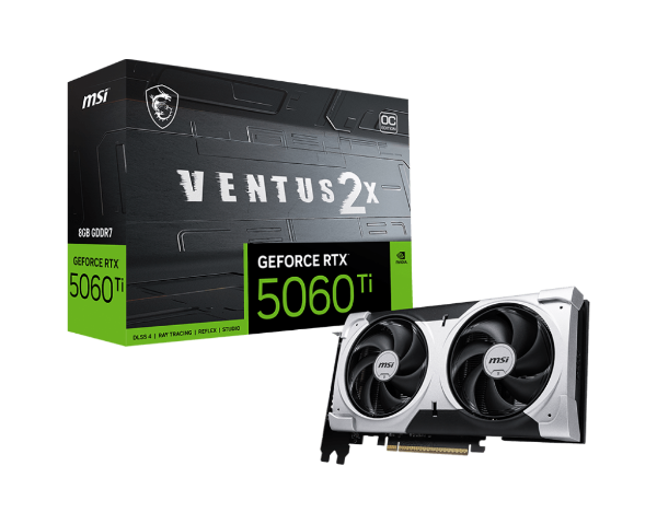 圖片 微星 RTX5060Ti 8G VENTUS 2X OC PLUS(2617MHz/23cm/雙風扇/註四年)