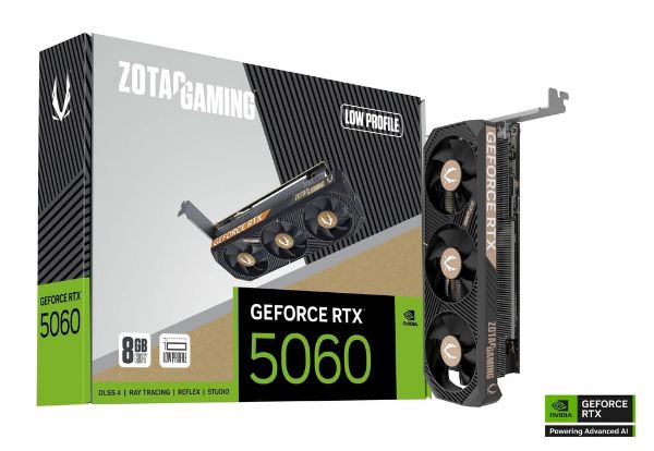 圖片 ZOTAC RTX5060 Low Profile(2497MHz/18.3cm/三風扇/短卡設計/註冊五年)