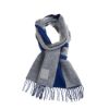 圖片 LOEWE 新款Anagram 圖案羊毛羊絨混紡雙色流蘇圍巾 (灰色/藍色)
