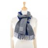 圖片 LOEWE 新款Anagram 圖案羊毛羊絨混紡雙色流蘇圍巾 (灰色/藍色)