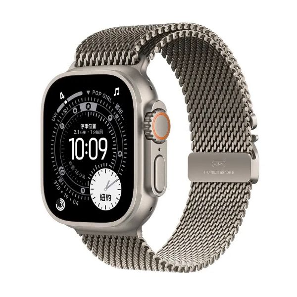 圖片 Apple 蘋果Apple Watch Ultra 3 GPS + LTE 49mm 原色鈦金屬錶殼搭配原色鈦金屬米蘭式錶環