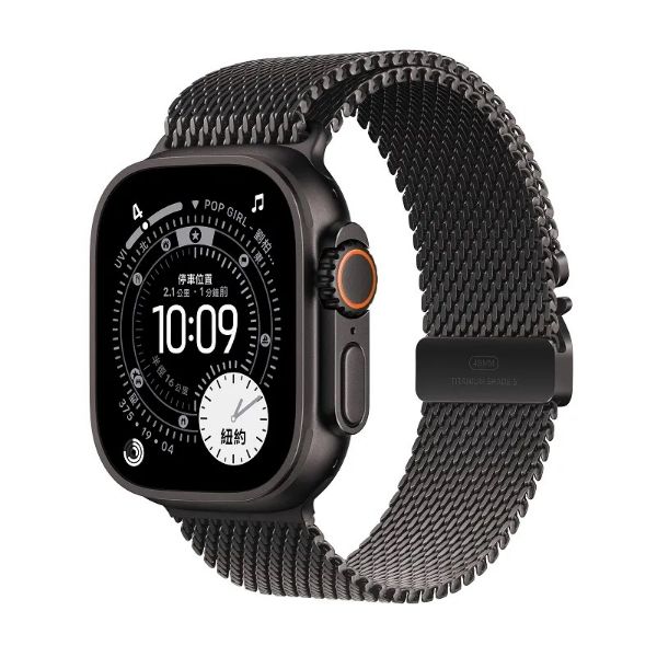 圖片 Apple 蘋果Apple Watch Ultra 3 GPS + LTE 49mm 黑色鈦金屬錶殼搭配黑色鈦金屬米蘭式錶環