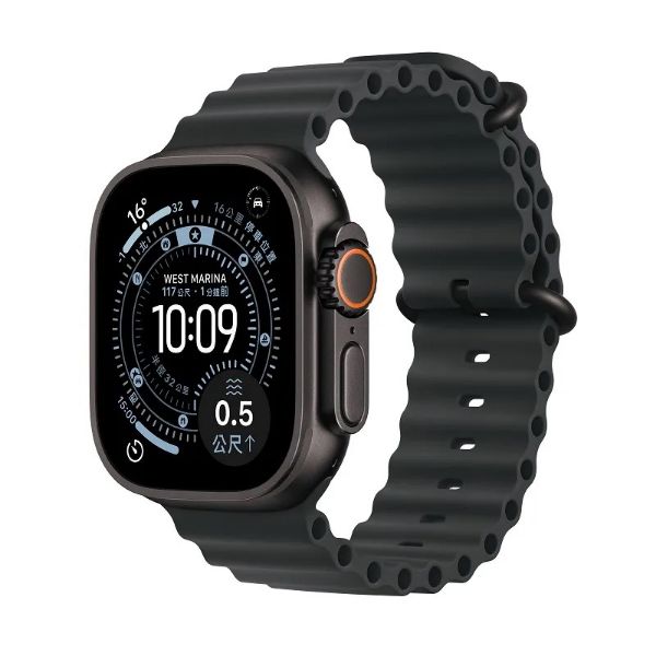 圖片 Apple 蘋果Apple Watch Ultra 3 GPS + LTE 49mm 黑色鈦金屬錶殼搭配黑色海洋錶帶