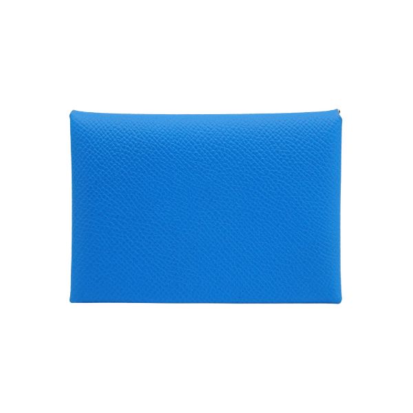 圖片 Hermes Calvi Duo 雙層釦式零錢卡包(法國藍)