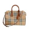 圖片 Burberry 展示品 格紋帆布兩用波士頓包-中(8071355-卡其)