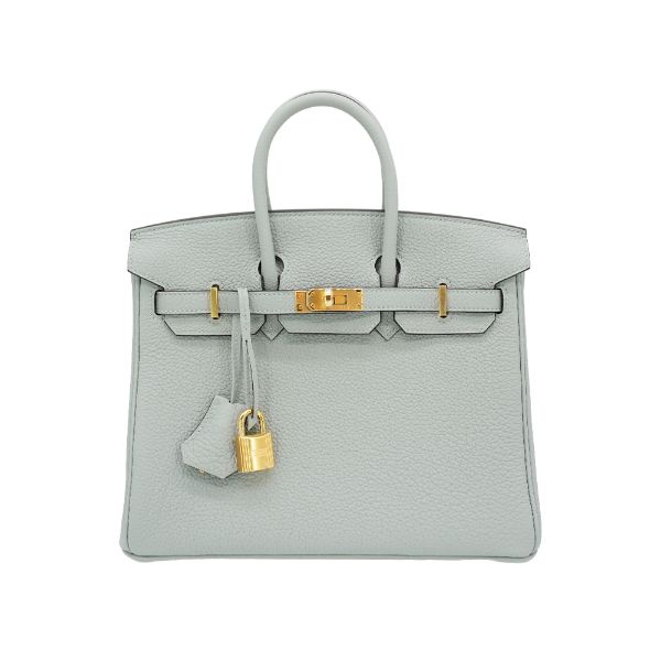 圖片 Hermes Birkin 25 Togo牛皮金釦手提包(W刻/冰川藍)