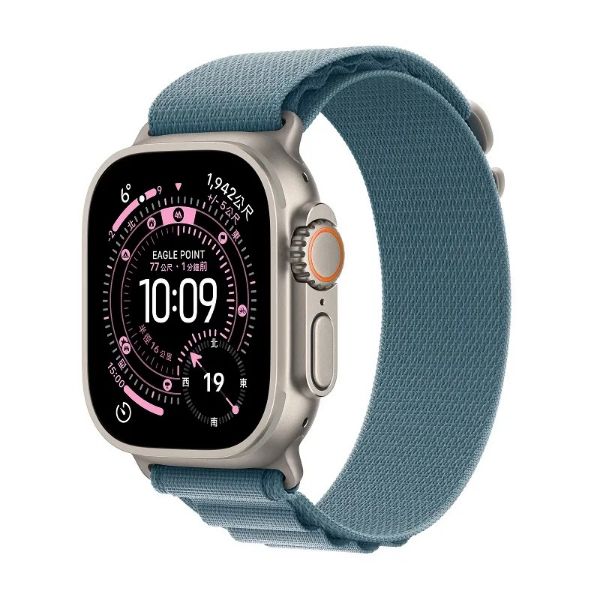 圖片 Apple 蘋果Apple Watch Ultra 3 GPS + LTE 49mm 原色鈦金屬錶殼搭配淡藍色高山錶環
