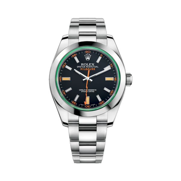 圖片 【ROLEX】勞力士 Milgauss 2023年停產 絕版全新品 綠玻璃 黑面 116400 40mm