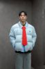 SSSTUFFF Reversible Shirt Down Puffer White Blue