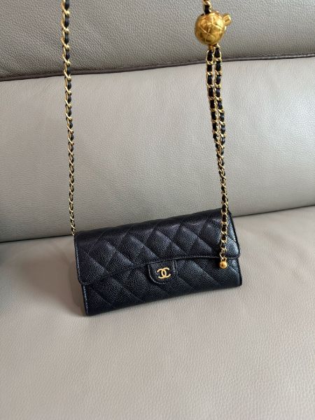 圖片 「M.Y精品」 Chanel 小香 荔枝牛皮 掀蓋長夾 