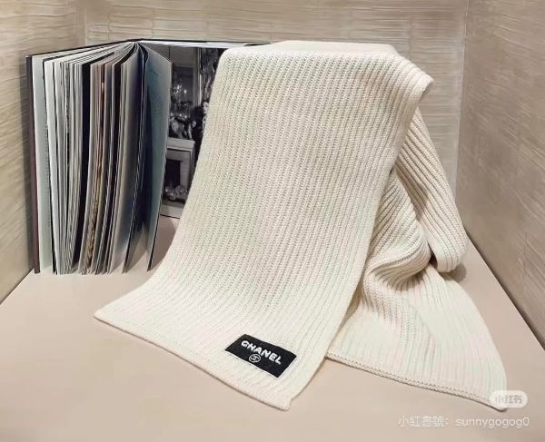圖片 「M.Y精品」 Chanel 小香 圍巾 AA9552 奶油白-「加厚款」100%喀什米爾羊毛