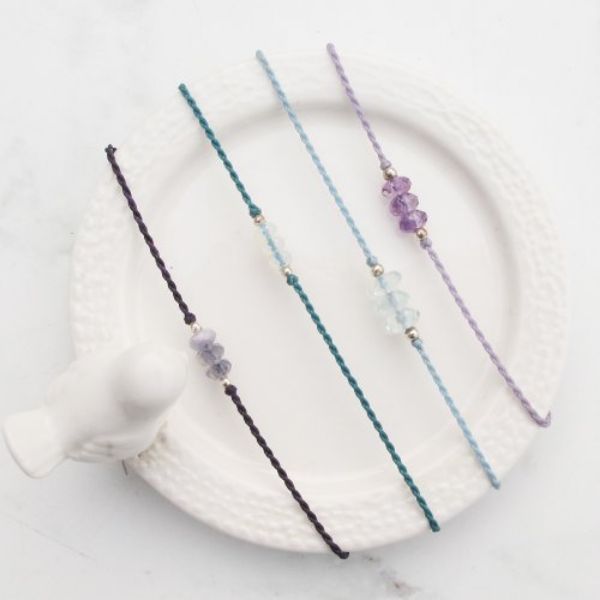 圖片 【水晶蠟繩系列】扁切割水晶 2 | 正能量極細蠟繩手鍊 | 大員囡仔