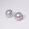 圖片 【ISOWA】夏之海 12mm AKOYA珍珠 無調藍 稀有馬貝珍珠 天然珍珠 復古耳環 PT900鉑金耳針