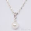 圖片 【ISOWA】白霧 8mm AKOYA珍珠 白色 天然珍珠 鑲鑽 18K金 吊墜 不含鍊