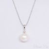 圖片 【ISOWA】月影 8.5mm AKOYA珍珠 無調白 天然珍珠 鑲鑽 18K金 吊墜 不含鍊