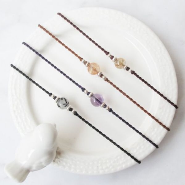 圖片 【水晶蠟繩系列】6mm水晶 4 | 正能量極細蠟繩手鍊 | 大員囡仔