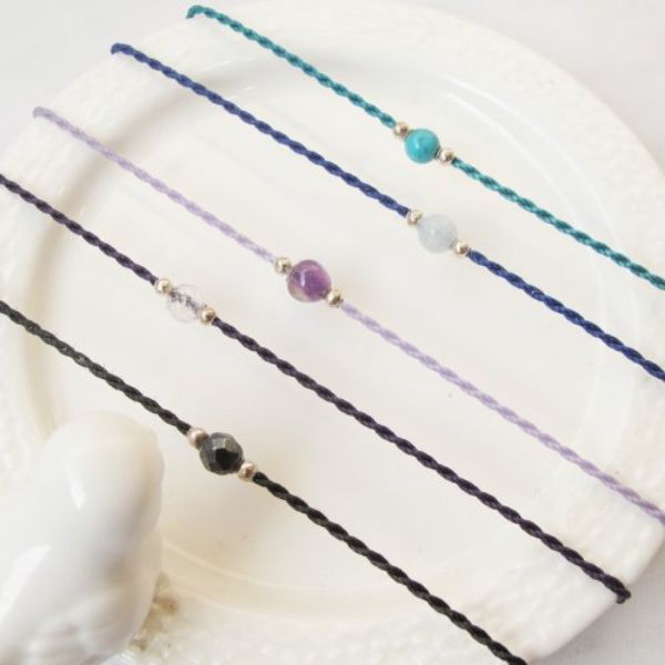 圖片 【水晶蠟繩系列】4mm水晶 3 | 正能量極細蠟繩手鍊 | 大員囡仔