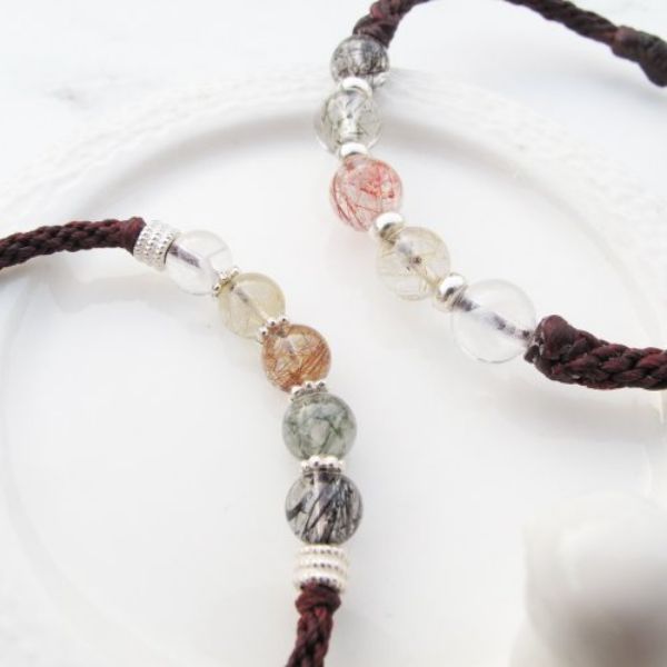 圖片 【水晶蠟繩系列】五行水晶情侶蠟繩手鍊 | 招財x開運 | 大員囡仔