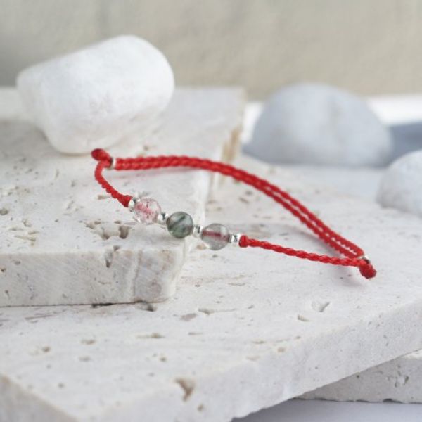 圖片 【水晶蠟繩系列】貴人x桃花x招財 天然石蠟繩手鍊 | 大員囡仔