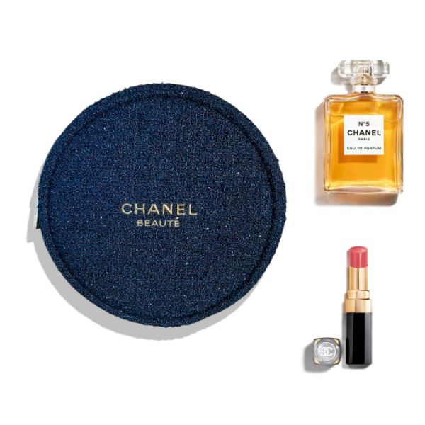 圖片 CHANEL 香奈兒香氛 N°5典藏香水唇膏化妝包套組附吊飾 - 精選組合/專櫃緞帶包裝