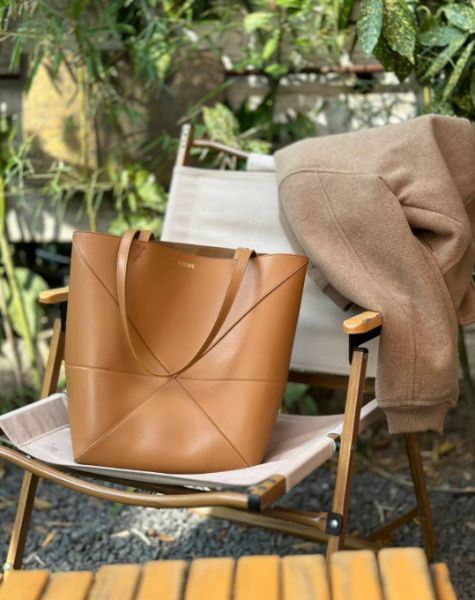 圖片 《我最便宜!全新正品》LOEWE Puzzle Fold 中款托特包 溫暖沙漠色