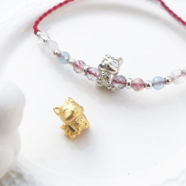 圖片 【水晶蠟繩系列】超Q九尾狐 |招桃花水晶極細蠟繩手鍊| 大員囡仔