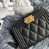 圖片 Chanel 黑金荔枝boy拉鏈零錢卡包