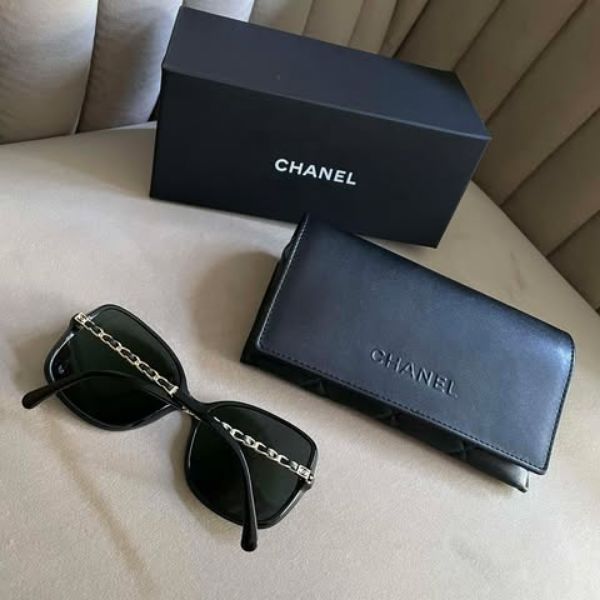 圖片 Chanel 黑金編織墨鏡