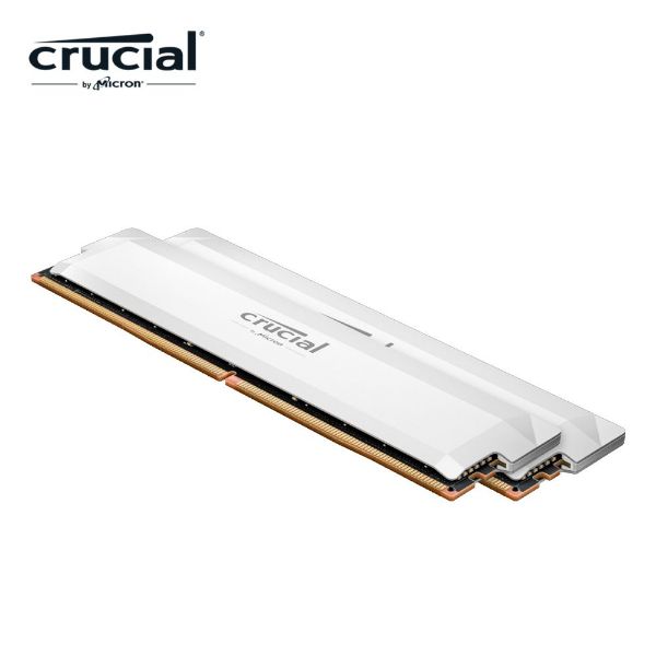 圖片 美光 Micron Crucial PRO DDR5 6400 32GB(16G*2) CL38超頻(白散熱片)支援XMP3.0 桌上型記憶體 ( CP2K16G64C38U5W )【新品】