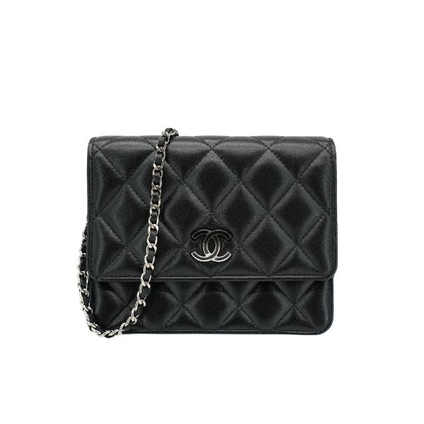 圖片 Chanel 展示品 菱格紋羊皮雙色鍊WOC斜背包(AP3699-黑)