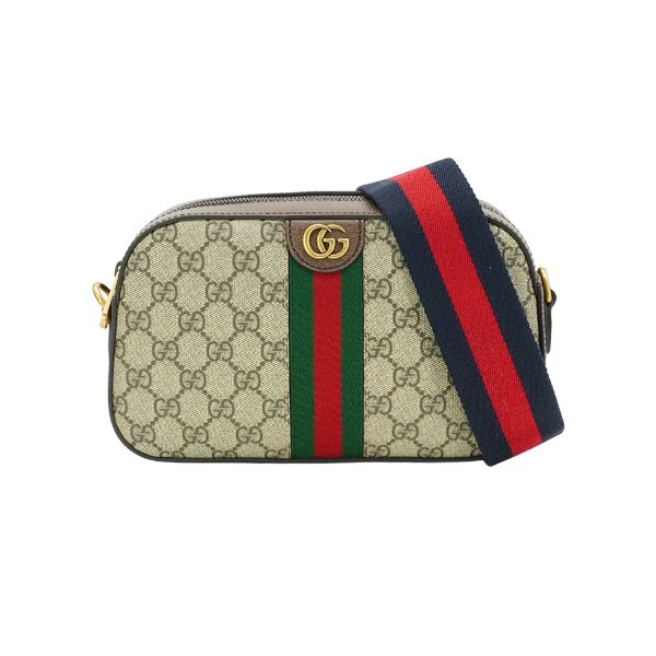圖片 Gucci GG Supreme 帆布斜背相機包(752591-烏木)