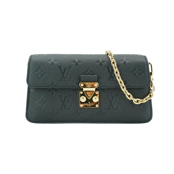 圖片 Louis Vuitton 展示品 粒面壓花牛皮釦式鏈帶斜背包(M82637-黑)