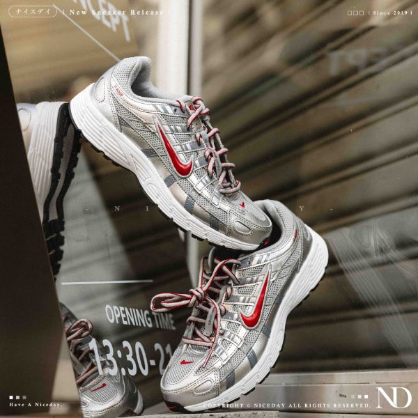 NICEDAY 現貨 Nike P-6000 銀 銀灰 灰紅 銀紅 復古 大童 P6000 女鞋 HV5064-016