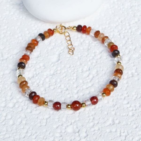 圖片 【水晶手串】多彩瑪瑙x橙石榴石x白水晶 天然水晶 正能量手鍊
