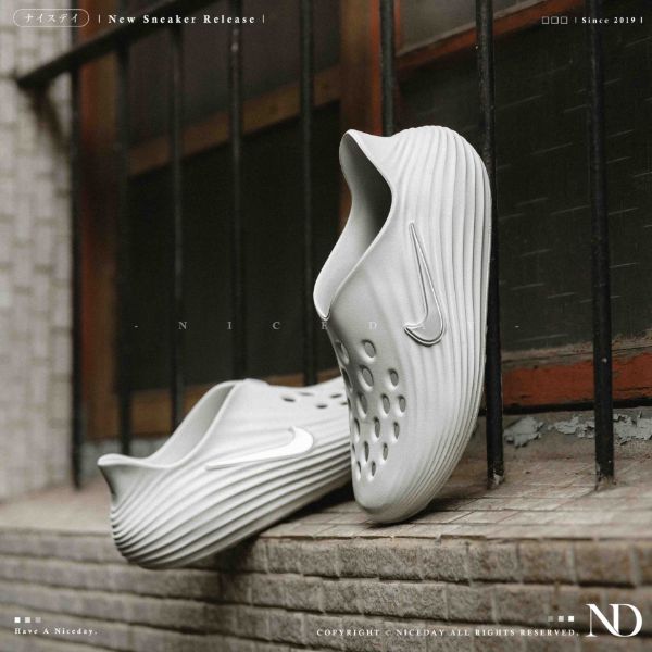 NICEDAY 現貨 Nike ReactX Rejuven8 防水拖 奶油 白 石灰白 白色 拖鞋 洞洞 HV5060-005