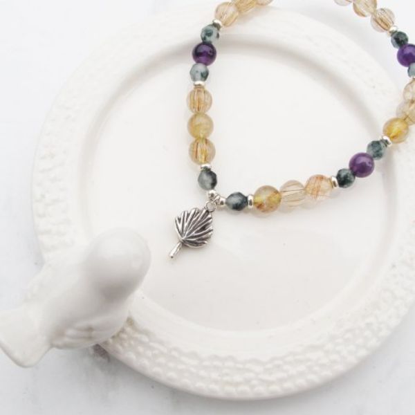 圖片 【水晶手串】點石成金 |濟公扇x鈦晶招財水晶純銀手鍊| 大員囡仔