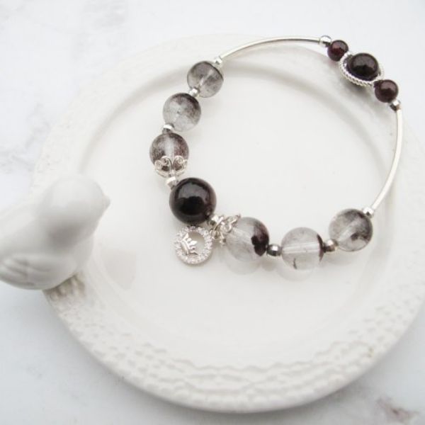 圖片 【水晶手串】我的后 | 紅石榴石×紅幽靈異象水晶手鍊 | 大員囡仔