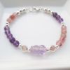 圖片 【水晶手串】開運紫晶貔貅 |草莓晶招桃花純銀水晶手鍊| 大員囡仔