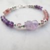 圖片 【水晶手串】開運紫晶貔貅 |草莓晶招桃花純銀水晶手鍊| 大員囡仔