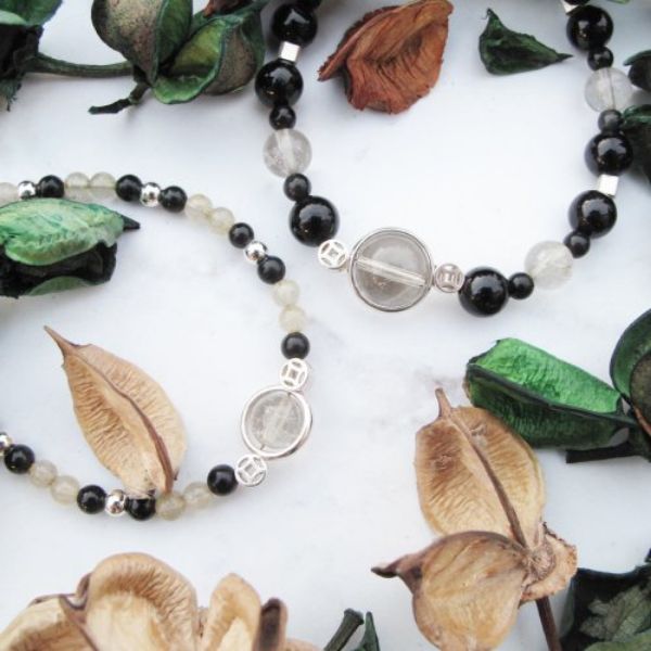 圖片 【水晶手串】守護 | 黑曜石×鈦晶 | 情侶手鍊 (一對) | 大員囡仔