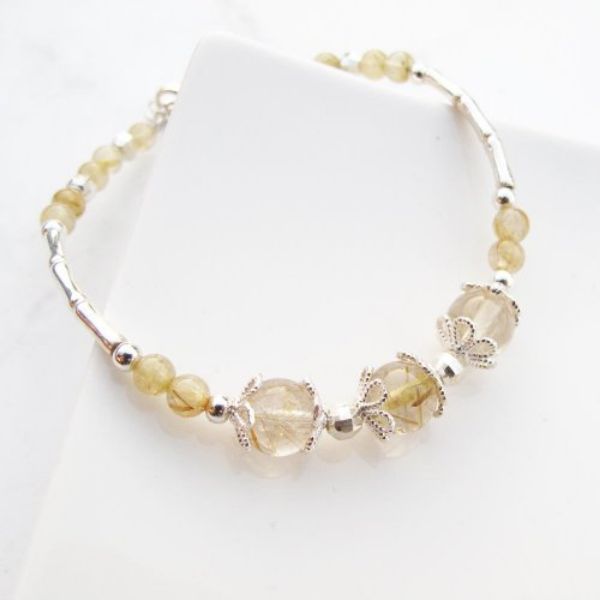 圖片 【水晶手串】夏日晨曦 | 鈦晶 強力招財 純銀水晶手鍊 | 大員囡仔