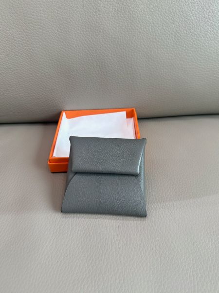 圖片 「M.Y精品」 Hermes 馬家 Bastia 零錢包 積雨雲灰 山羊皮
