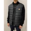 圖片 Moncler 最新款 手臂立體logo設計 黑色 半羽絨 立領外套